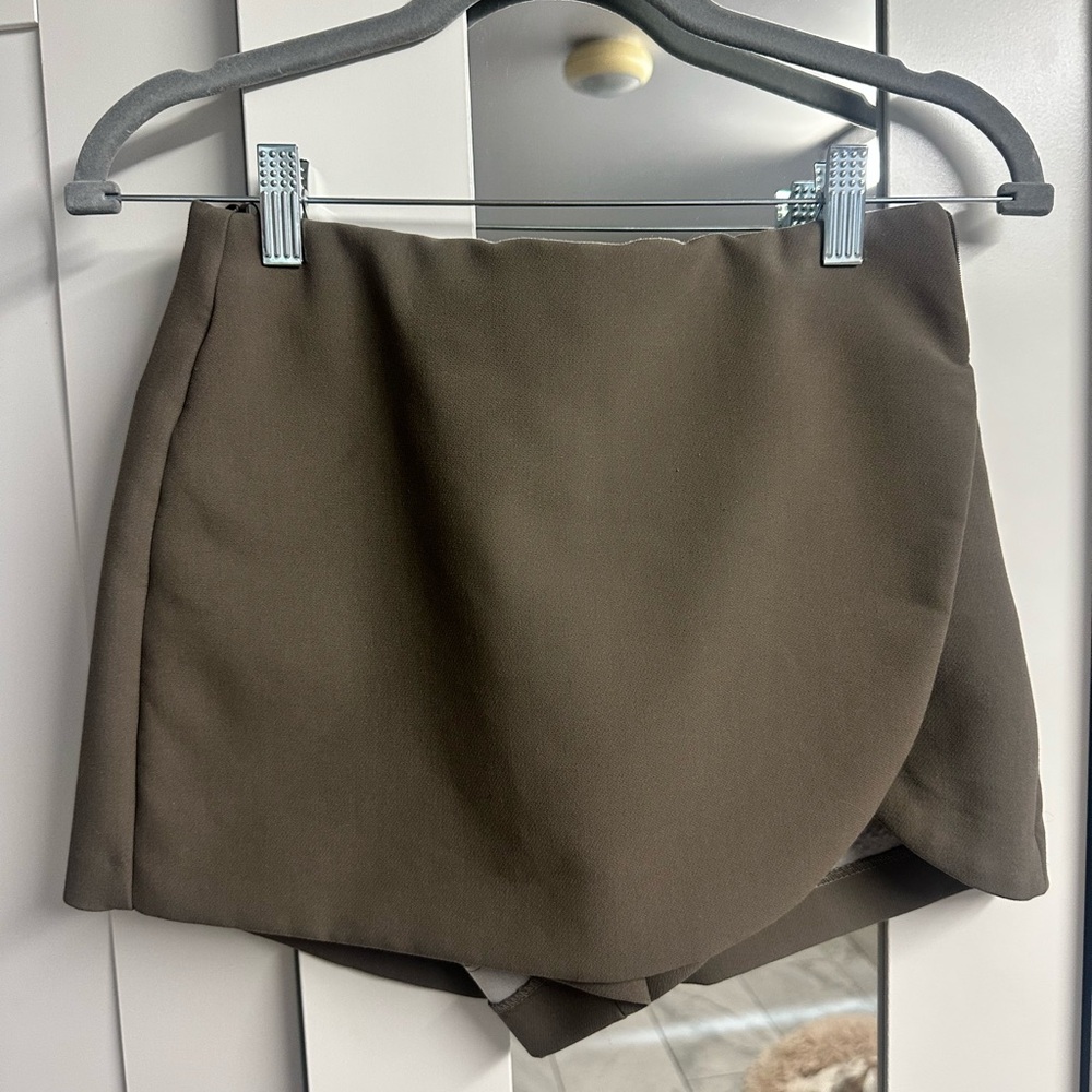 Brown Wrap Skort